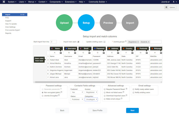 Import User Profile Users